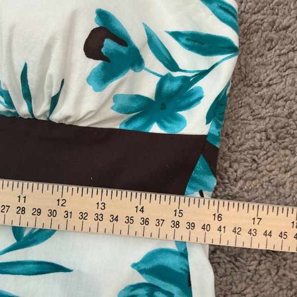 Y2K‎ Spechless Dress Size 13 White Blue Floral Halter Mini Sleeveless Summer - Picture 13 of 14